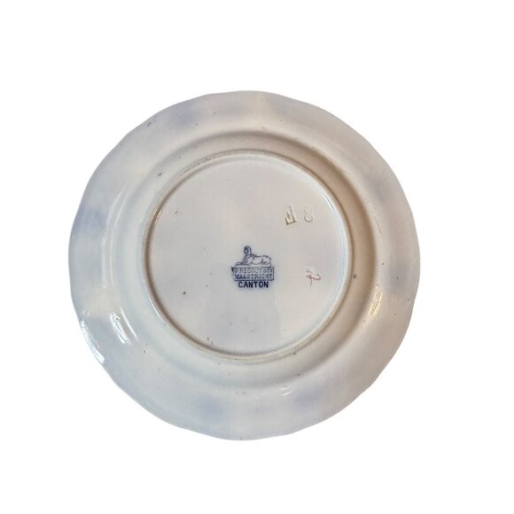 P. Regout & Co. Canton Porcelain 8.5" Plate Polychrome Chinese Tea House c.1860 - Picture 2 of 8